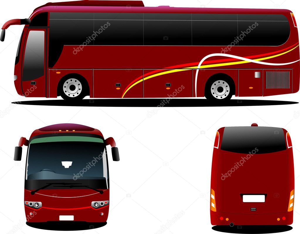 Red bus. Tourist coach.