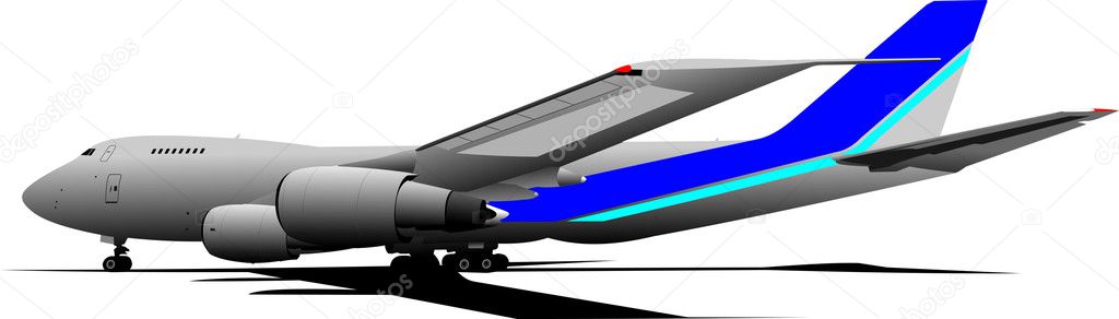 Passenger Airplanes. Colored illustration for designers