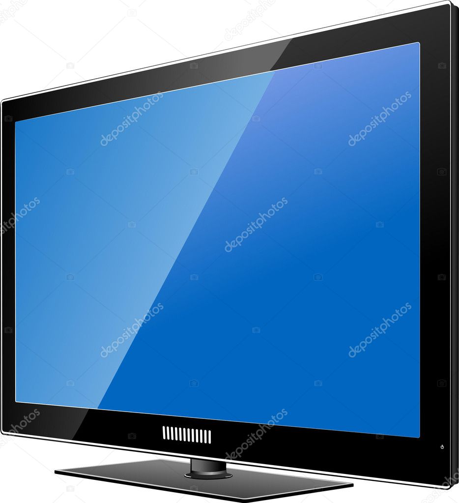 Flat computer monitor. Display illustration