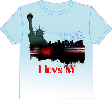 Trendy T-Shirt design with New York image. Vector illustration clipart