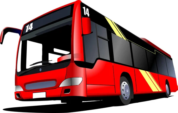 Autobús urbano rojo. Entrenador. Ilustración vectorial — Vector de stock