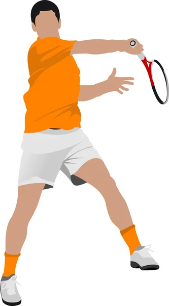 Tennis player. Colored Vector illustration for designers — Stock Vector