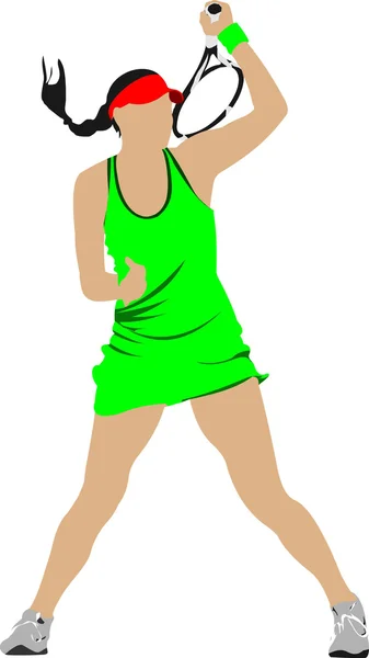 Jogador de ténis. Ilustração vetorial colorida para designers — Vetor de Stock