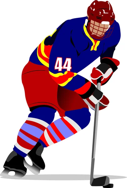 Jugadores de hockey sobre hielo. Ilustración vectorial coloreada para diseñadores — Archivo Imágenes Vectoriales