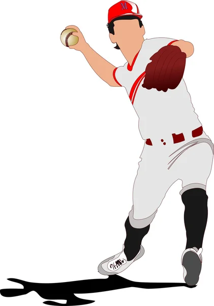 Jugador de béisbol. Ilustración vectorial — Archivo Imágenes Vectoriales