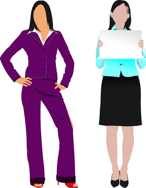 Deux silhouettes de femmes. Illustration vectorielle — Image vectorielle