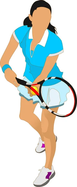 Giocatore di tennis. Illustrazione vettoriale colorata per designer — Vettoriale Stock