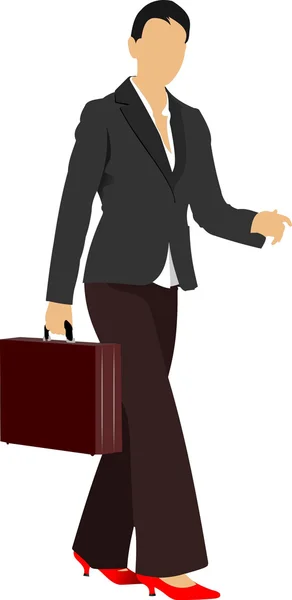 Mujer de negocios. Ilustración vectorial coloreada — Vector de stock
