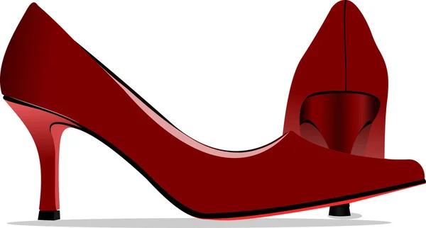 Mode Frau rote Schuhe. Vektorillustration — Stockvektor
