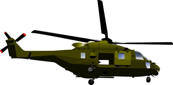 Força Aérea. Helicóptero de combate. Ilustração vetorial — Vetor de Stock