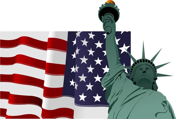 4 de julio - Día de la Independencia de los Estados Unidos de América. Poste — Archivo Imágenes Vectoriales