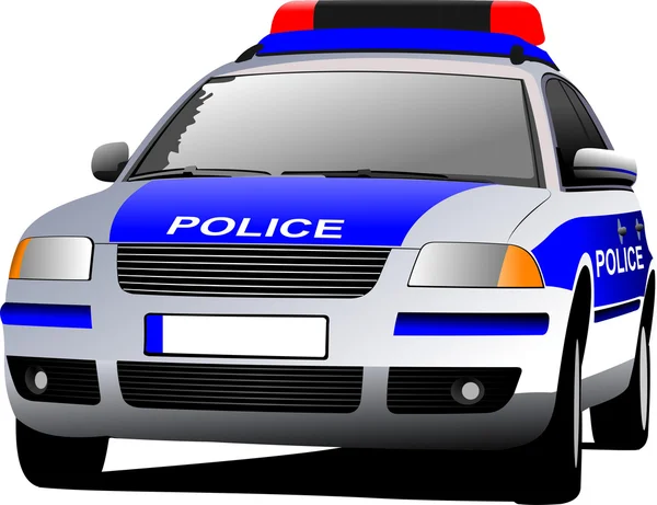 Police car. Municipal transport. Colored vector illustration. — Stock Vector