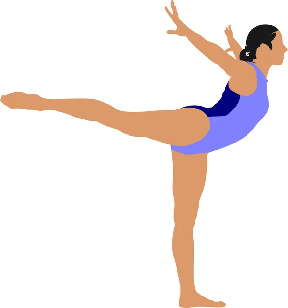 Woman gymnastic vector illustration. Free callisthenics — Stock Vector