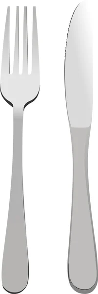 Silbergabel und Messer vorhanden. Vektorillustration — Stockvektor