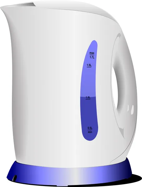 Shiny modern kettle. Vector illustration — Stock Vector