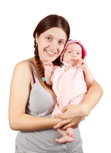 Happy mother with 2 month baby — Stock Photo, Image