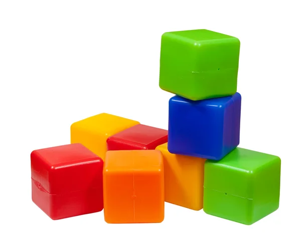 Birkaç plastik oyuncak blokları — Stok fotoğraf