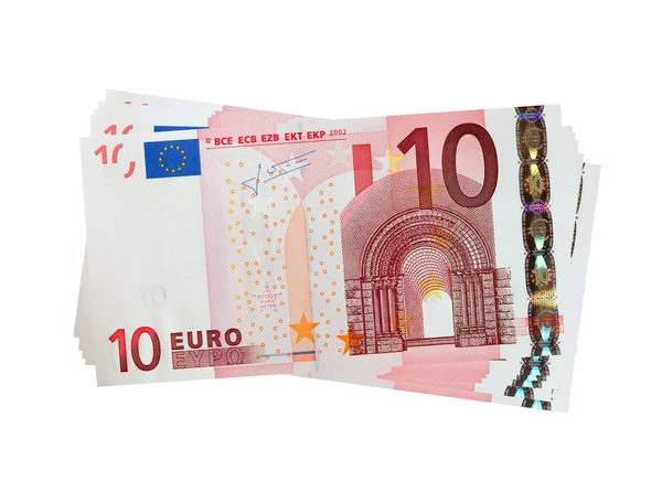 Dez notas de euro — Fotografia de Stock