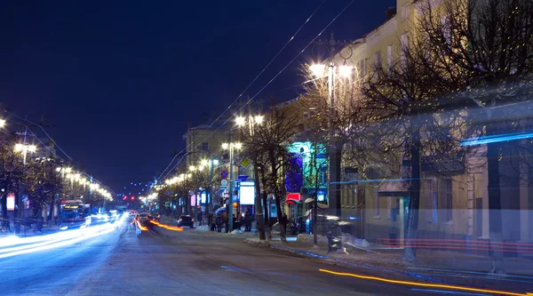 Vight Widok ulicy zimowa — Zdjęcie stockowe