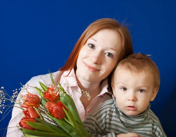 Портрет матері з сином — стокове фото