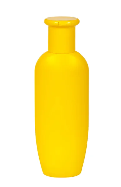 Gelbe Shampoo-Flasche — Stockfoto
