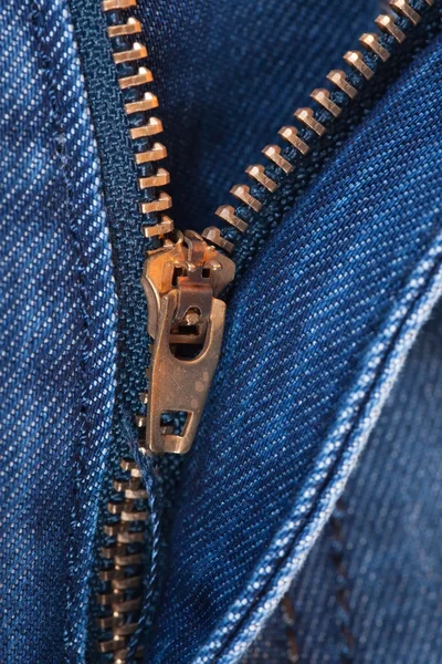 Gros plan de jeans avec fermeture éclair — Photo