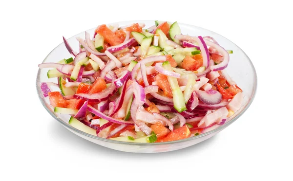 Salada de verduras e bacon — Fotografia de Stock
