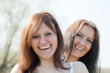 Two happy women clipart