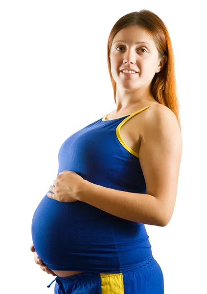 Женщина с беременным животом — стоковое фото