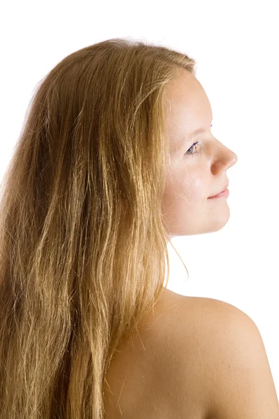 Cabeça de menina de cabelos longos — Fotografia de Stock