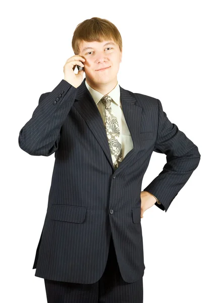 携帯電話で話すビジネスマン — ストック写真
