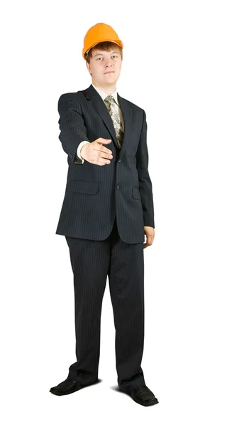Businessman in hardhat. — Stock Photo, Image