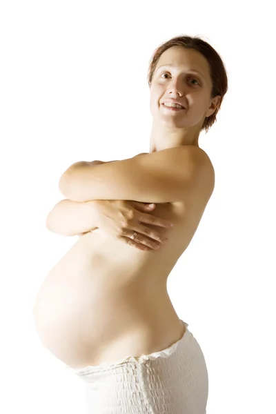 8 månader gravid kvinna — Stockfoto
