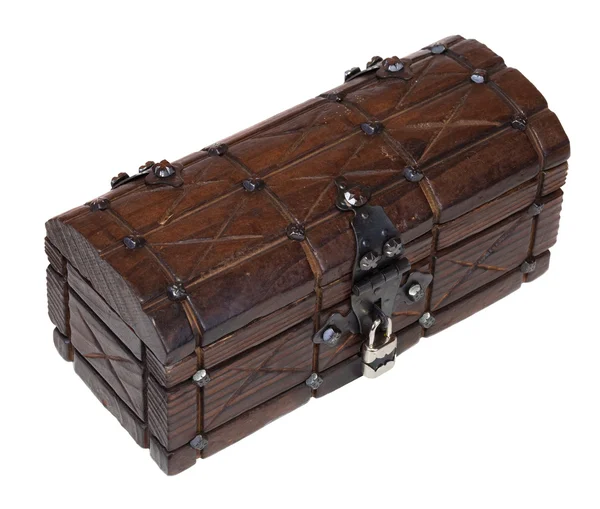 Closed wooden treasure — Stock Photo, Image