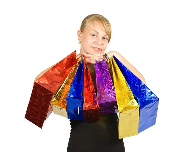Girl with shopping bags Royalty Free Stock Photos