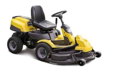 Yellow lawn mower clipart