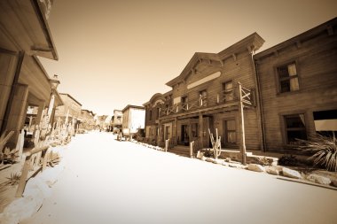 Vintage photo of Far west town clipart