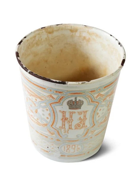 Vintage cup metalowe z Mikołaja ii godło — Zdjęcie stockowe