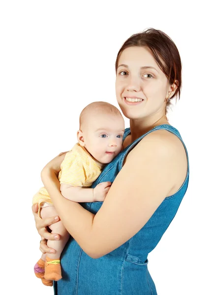 Mãe feliz com bebê de 3 meses — Fotografia de Stock