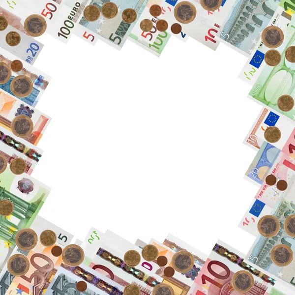Frame from many euro banknotes — Stock Photo, Image