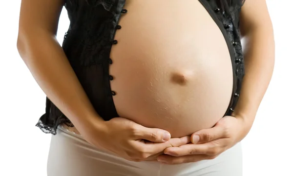 임신한 여자의 근접 촬영 — 스톡 사진