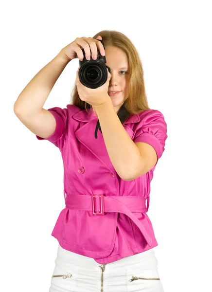 Chica joven con cámara —  Fotos de Stock