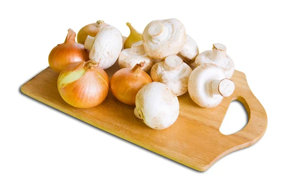 Champignon mushrooms with onion — Stock Photo, Image