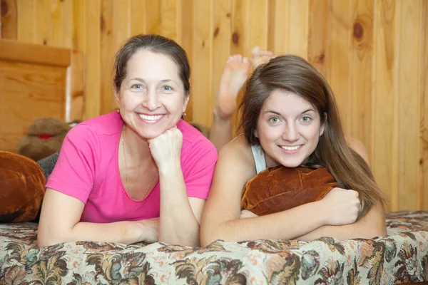 Happy mother with teenager daughter — Stock Photo, Image