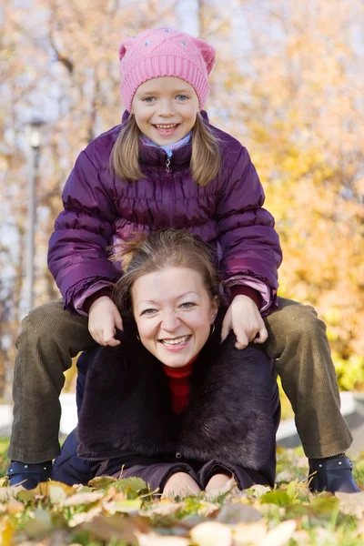 Happy mother playing with girl — Stock Photo, Image