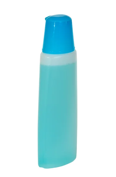 蓝色洗发水瓶 — 图库照片