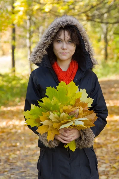 Ragazza nel parco di autunno — Foto Stock