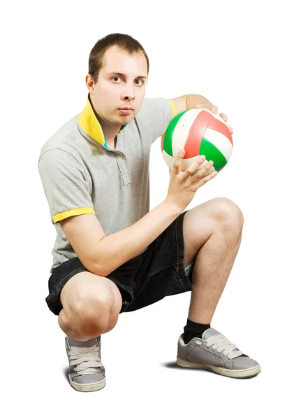 Спортивный человек с мячом — стоковое фото