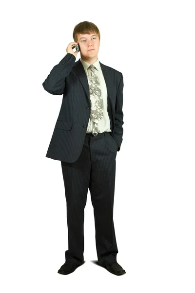Affärsman tala via telefon — Stockfoto