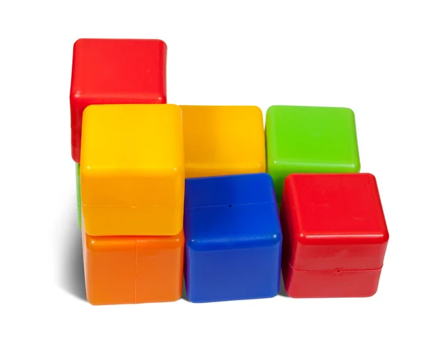 Oyuncak bloklar üzerinde beyaz — Stok fotoğraf